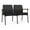 Adler-Castillo Black, variant on Mystic Reception Waiting 2-Seat Tandem Seating / Black Steel / Gray / Gray