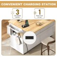 thumbnail image 2 of ChVans 59" W Kitchen Island with Drop Leaf, Rolling Kitchen Cart with Storage on Wheels, Large Island Table for Kitchen with Rubber Wood Top and Rack and Drawer, 2 of 9
