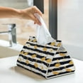 thumbnail image 6 of Fuzoiu Gold Flamingo Print Tissue Box Cover, PU Leather Tissue Holder,Decorative Facial Paper Organizer for Bathroom Living Room Bedroom Countertop Office Desk Car Home, 6 of 7