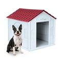 thumbnail image 1 of Casa para Perro Chico MascoAmigo para Exterior Térmica con ventilación, Resistente a la Intemperie con Techo Triangular para Lluvia, Roja, 1 of 8