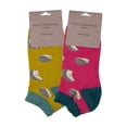 thumbnail image 2 of 2 Pairs Ladies Bamboo Trainer Socks | Miss Sparrow | Breathable Novelty Animal Patterns Socks, 2 of 2