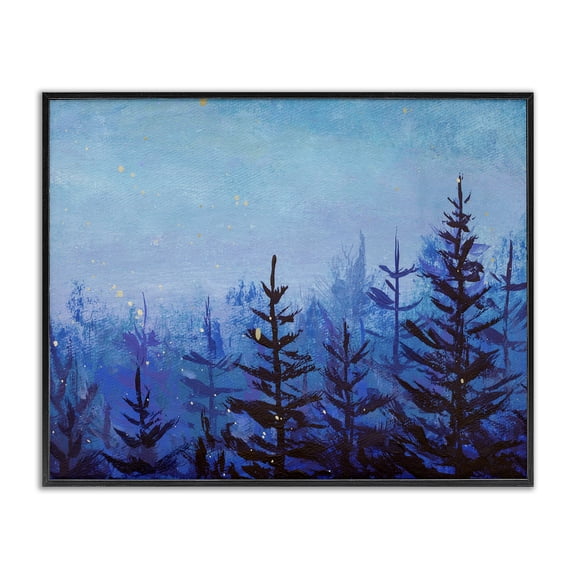 Stupell Industries Contemporary Foggy Magical Forest Black Framed Giclee Art, 20 x 16, by Valery Rybakow