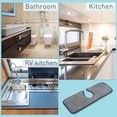 thumbnail image 4 of Fiber Cloth Kitchen Sink Bathroom Water Drying Pad Countertop Protector Splash Catcher Faucet Absorbent Mat GREY, 4 of 8