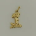 thumbnail image 4 of 14k yellow Gold hollow full body mermaid Pendant charm fine gift jewelry 1.4g, 4 of 11