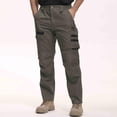 thumbnail image 2 of BiZtdJrK Outdoor Pants for Men Plus Size Elastic High Waist Cargo Pant Lightweight Ripstop Training Hiking Trousers with Multi Pockets Army Green M, 2 of 10