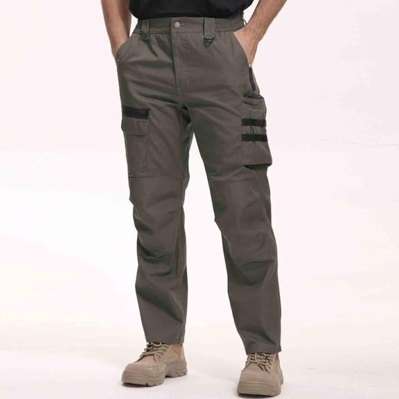 Blmnix Hiking Pants Trousers for Men Baggy Cargo Low Waisted Waterproof Pants Jean Straight-Leg Green Full Casual Pants for Men,XL