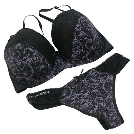 Lisbinx Women s Bra Ladies  Lace Printed Color Blocked Oversized Gathered Breathable Lingerie Set Todays Clearance Deals Prime