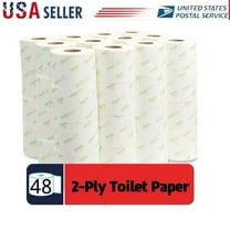 48 Rolls White Toilet Paper Septic Safe 2-Ply Soft 600 Sheets/Roll