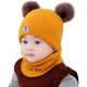 thumbnail image 1 of Gorros de punto de invierno para niños y niñas, gorro con pompón para niños recién nacidos, gorro de ganchillo de punto cálido para invierno, conjunto de bufanda Zhivalor Gorras y Gorros, 1 of 2