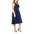 thumbnail image 3 of 24seven Comfort Apparel Plus Size Sleeveless Midi Fit and Flare Pocket Dress, 3 of 4