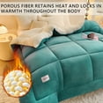 thumbnail image 5 of WOOW DEPOT Sherpa Fleece Queen Comforter Reversible, 1 PCS, Heavy 7.5lbs Quilted Bedding Warm Cozy Machine Washable, Teal Green, 5 of 9