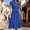 Blue, variant on Short Sleeve Dress Breathable Regular Fit Short Dresses 2026 Summer Solid Color Short Sleeve Lapel Tiered Dress Workout for Work and Office S-XXL