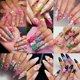 thumbnail image 2 of Adhesivos para uñas Quezadyl 5D con estampado floral de hibisco, 3 unidades, 2 of 7