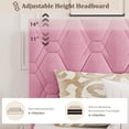 thumbnail image 4 of California King Bed Frame, Platform Bed Frame with Upholstered Adjustable Headboard, Mattress Foundation with Strong Wooden Slats Support, No Box Spring Needed, Noise Free, Easy Assembly, Pink, 4 of 7