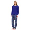 thumbnail image 2 of Lati Fashion Women's Long Sleeve Knit Flannel Pajama Set, Female Adult PJs in Classic Plaid Pattern, 2 of 4