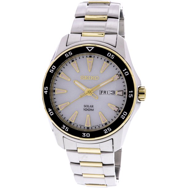 Seiko - Seiko Men's Solar SNE394 Silver Stainless-Steel Quartz Dress Watch - Walmart.com