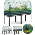 thumbnail image 5 of KING BIRD 70.8"×22.6"×56" Raised Garden Bed with Greenhouse, Plants Protection Cover, Legs Galvanized Steel Metal Elevated Garden Planter Box for Outdoor Gardening Dark Grey, 5 of 9