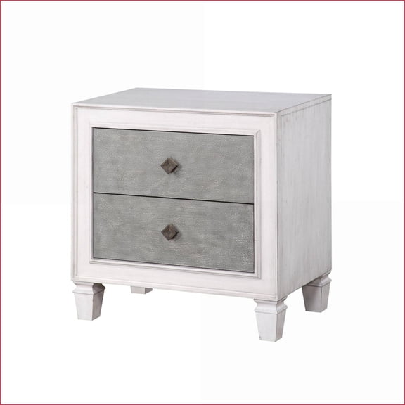 Katia Rustic Gray & Weathered White 1-Drawer Nightstand