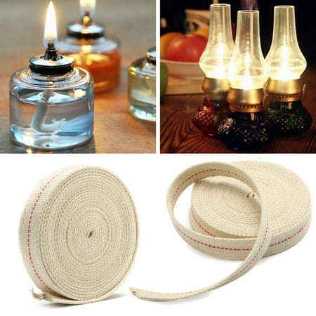 - 1'' 15ft Flat Cotton Wick Oil Lamps Fiber Alcohol Foot Lanterns Light DIY