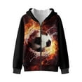 thumbnail image 4 of Xoenoiee Soccer Fire Water Print Pullover Hoodies for Kids Boys Zip Up Long Sleeve Hoody Sweater Jacket with Pocket Sweatshirts Tunic Joggers Shirt for Boys Teenagers, L, 4 of 7