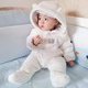 thumbnail image 4 of Mono de invierno de polar con capucha para bebés y niños (0 a 3 meses), 4 of 5