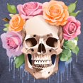 thumbnail image 3 of CafePress - Watercolor Skull & Roses Men's Deluxe T Shirt - Mens Tri-blend T-Shirt, 3 of 4