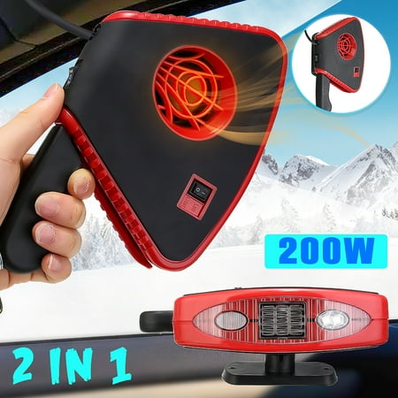 - 200W/150W DC 12V Car Automatic Instant Heater Defroster Demister Cooling Fan With 2 LED Light Melting Snow and Ice Good Winter Car Assistant Windscreen Defroster
