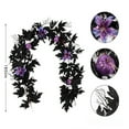 thumbnail image 2 of Thanksgiving Wreath with Black Maple Leaf and Autumn Vine for Fall Home, 2 of 4