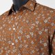 thumbnail image 4 of Camisas Negras Para Hombre Hombres manga larga otoño invierno flor Casual Top blusa camisas (Brown, M), 4 of 5