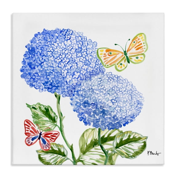 Stupell Industries Brushstroke Hydrangea & Butterflies Canvas Wall Art, design by Paul Brent, 36 x 36