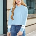 thumbnail image 2 of Emitonse Kids Girls Hoodies Long Sleeve Sweatshirts Drawstring Pullover with Pocket Soft Clothing for Teen Girls Size for 4-5 Years,Sky Blue, 2 of 4