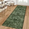 thumbnail image 6 of Garvee 2'x6' Vintage Runner Rug, Non Slip Machine Washable Traditional Persian Rug, Low Pile Boho Floral Rugs Carpet for Hallway Kitchen Entryway Bedroom, Green, 6 of 7