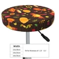 thumbnail image 3 of Salouo Thanksgiving Turkey Pattern Bar Stool Cushion Cover, Round Crease-Resistant Stretchy Dustproof Stool Seat Slipcover for Bar Round Chair-13 inch, 3 of 6