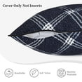 thumbnail image 5 of Velvet Rimmed Pillowcase Is Not Easy To Open Line Deformation Invisible Zipper Opening And Closing Only Pillowcase Does Not Contain Pillow Core Argyle Plaid Blue_1 20"X20", 5 of 8
