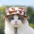 thumbnail image 4 of Pet Sun Hat with Ear Holes Adjustable Chin Strap Breathable Outdoor Headwear for Cats and Small Dogs Summer Travel 16.5 Inch, 4 of 6