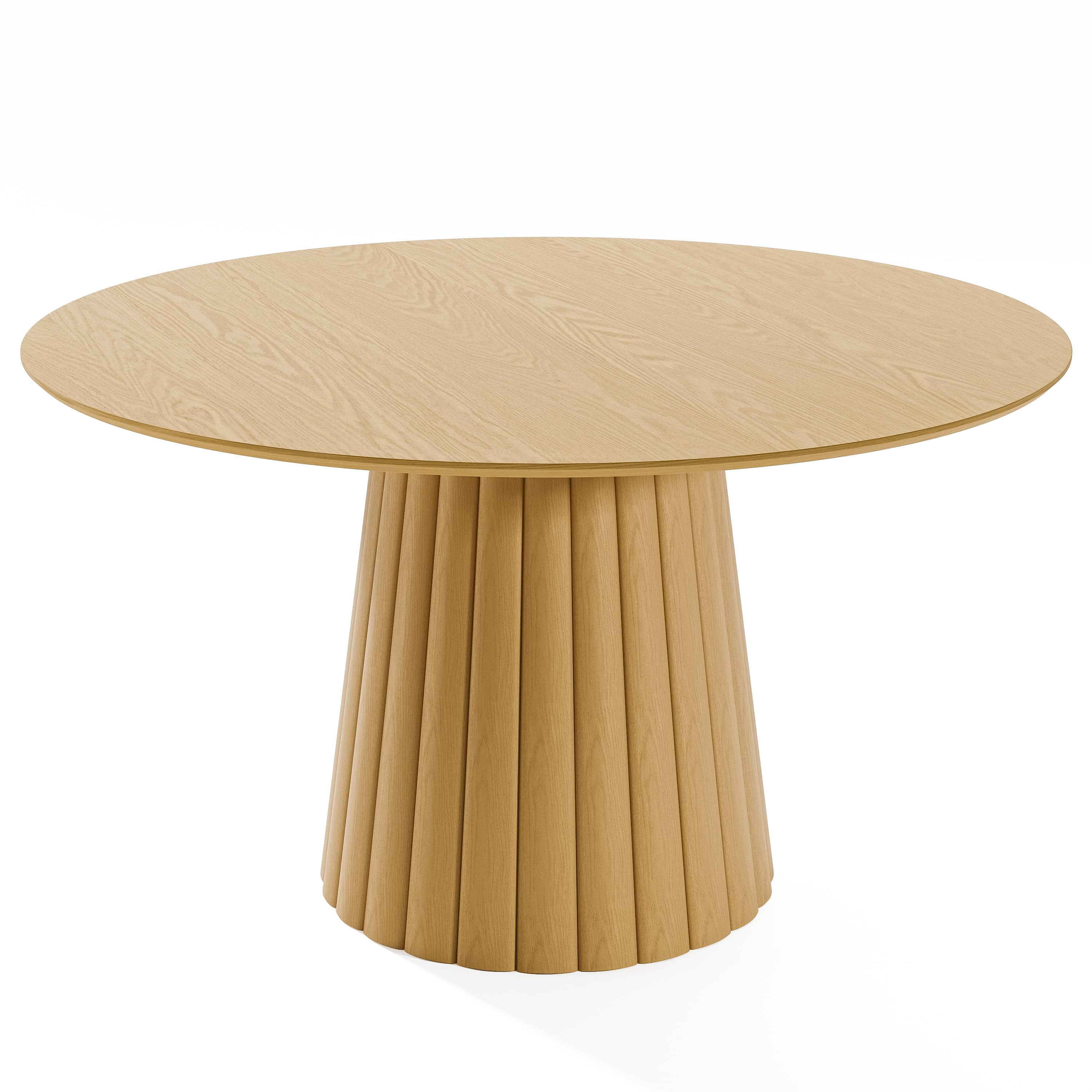MAYEERTY 52" Mid-Century Wooden Round Dining Table for Dining Room Kitchen, Natural Wood