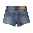thumbnail image 3 of KIDSCOOL SPACE Little girls Denim Shorts,Elastic Band Inside Ripped High-cut Raw Hem Hot Jean Summer Pants,Mid Blue, 4-5 Years, 3 of 7