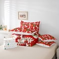 thumbnail image 5 of Feelyou Kawaii Santa Claus Twin Bedding Sets 7-Piece for Child, Red Christmas Snowman Bedding Comforter Set, Happy New Year Reversible Sheet Sets, Lightweight Room Decor, 5 of 7