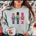 thumbnail image 4 of Sudadera elegante navideña para mujer, sudadera divertida con lentejuelas y cascanueces, linda sudadera con cuello redondo Y2k, ropa retro vintage para invierno, 4 of 5