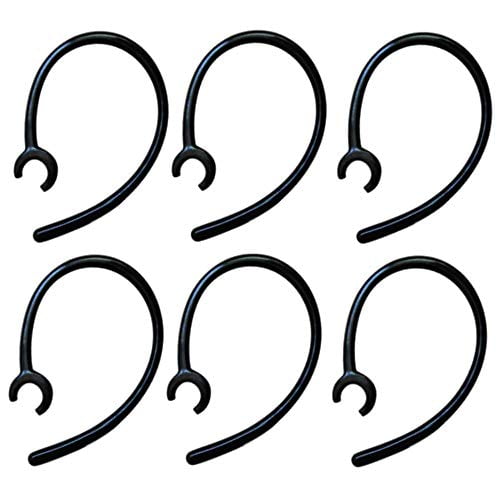 6 Pack Universal Replacement Ear Hooks for Wireless Bluetooth Headset Earhook Clips Hook Loop - Snap-in Spare Clamp Hooks Compatible for Plantronics,Samsung,Motorola,LG, Jabra & Other Headsets, Black