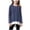 Navy, variant on YHAJDS Girl's Fall Winter Shirts Striped Lace Hem Asymmetrical Crewneck Casual Sport Pullover Tee