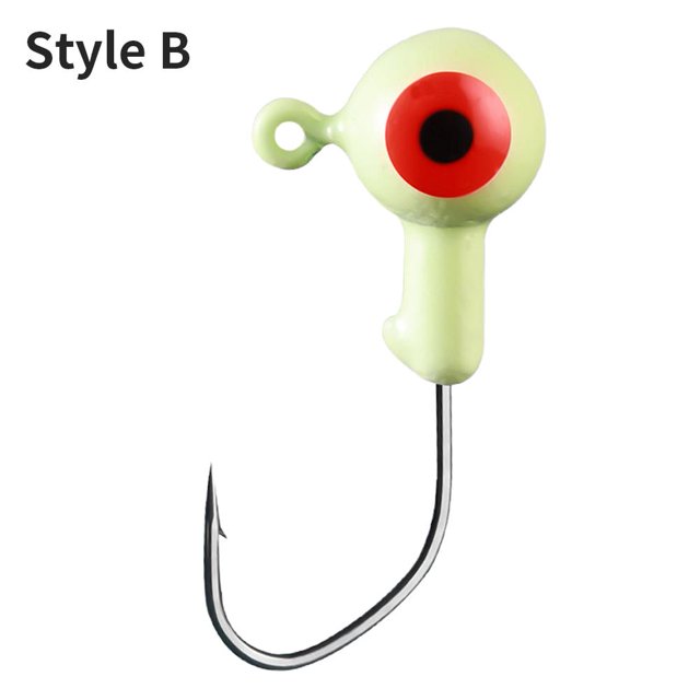 30pcs Jig Head Hook 3D Eyes Jigging Head Señuelo Accesorios de pesca (Estilo B)