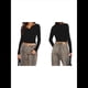 thumbnail image 3 of Suéter Corto de Punto con Botones y Larga Y2K para Mujer, Abierto Al Frente, Cárdigan de Punto, Cuello en V, Otoño Negro L, 3 of 7