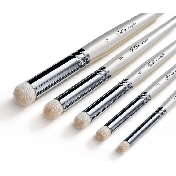 Dry Brush Miniature Painting Drybrush Set - 6PC Professional Miniature Paint Brushes for Miniatures, Model, Enamel & Fantasy Figurines Painting（Pearl White）