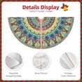 thumbnail image 4 of Daiia Round Mandala1 Drawing Merry Christmas Tree Skirt , Xmas Large Lace-up Tree Skirt, Santa Snowflakes Rustic Home Decorations New Year Party Farmhouse Decor-30", 4 of 7