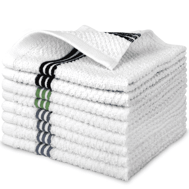 SUGARDAY 8 Pack Kitchen Towels Cotton Dish Towels for Drying Dishes, Hand Tea Towels for Kitchen 12 x 12 Inches