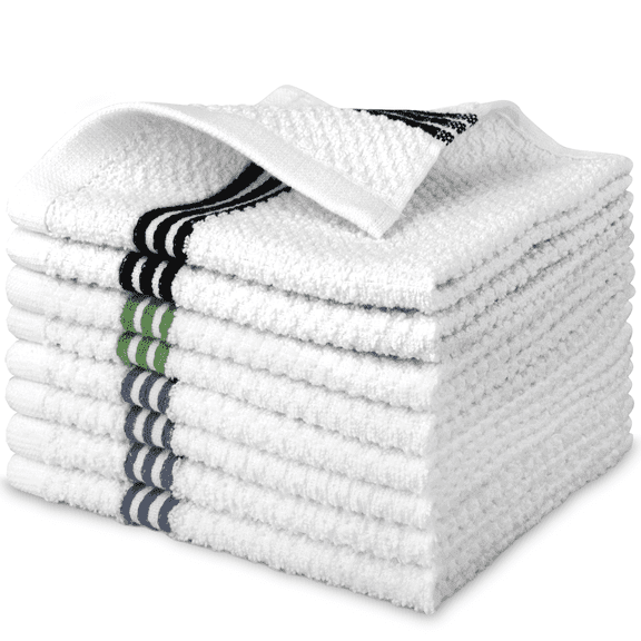 SUGARDAY 8 Pack Kitchen Towels Cotton Dish Towels for Drying Dishes, Hand Tea Towels for Kitchen 12 x 12 Inches