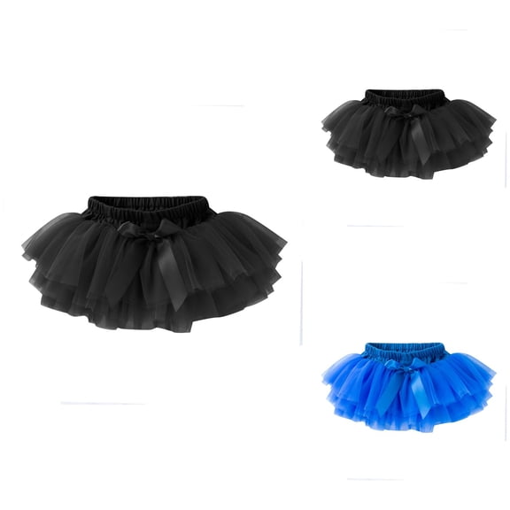 Baby Girls Soft Fluffy Tutu Skirt with Bowknot – Solid Color Tiered Layer Tulle Shorts for Party, Carnival, Toddler Wear
