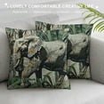 thumbnail image 3 of Chilfamy Animals Pillow Cover Zambezi Grey Elephant Monkeys Cushion Case African Animal Pattern Sofa Home Décor White, 3 of 5