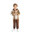 thumbnail image 3 of Toddler Baby Boys Clothes Plaid Hooded Sweatshirt Tops + Sweatpants Fall Winter Outfits Set 1-6T, 3 of 9